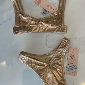 *NEW* Oh Polly Rose Gold High-Waisted Bikini